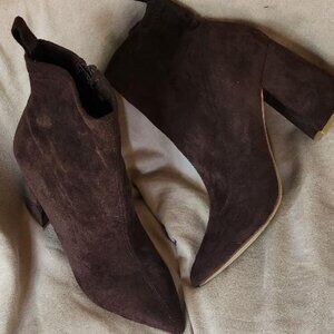 Steve Madden ankle brown suede chunky heel boots sz 8.5 Style Falona